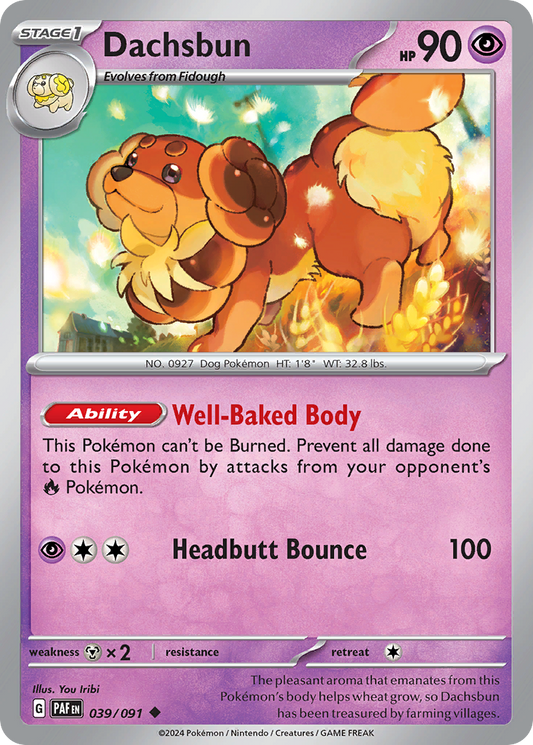 Dachsbun - 039/091 - - PALDEAN FATES - Pokemon - Uncommon | AA48-125