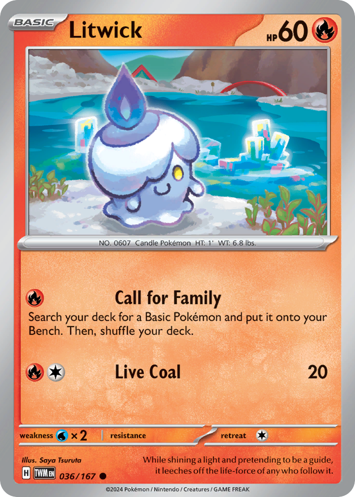Litwick - 036/167 - Reverse Holo - TWILIGHT MASQUERADE - Pokemon - | AA75-35