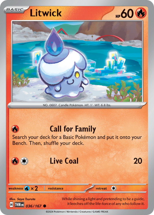 Litwick - 036/167 - Reverse Holo - TWILIGHT MASQUERADE - Pokemon - | AA75-35