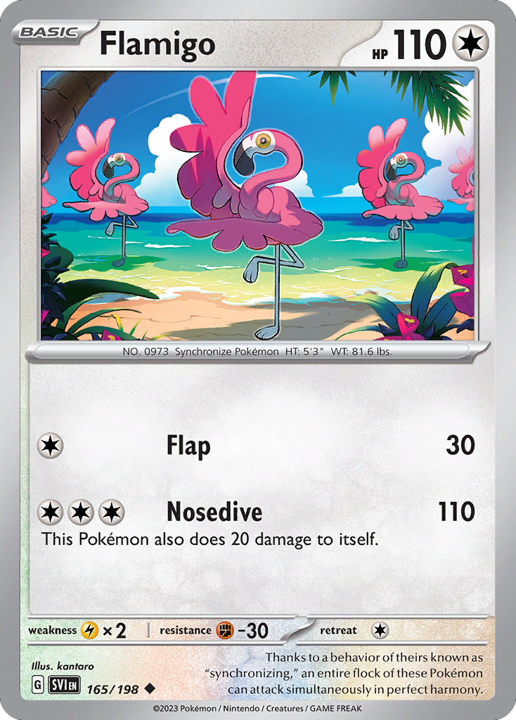 Flamigo - 165/198 - Reverse Holo - SCARLET & VIOLET - Pokemon - | AA49-64
