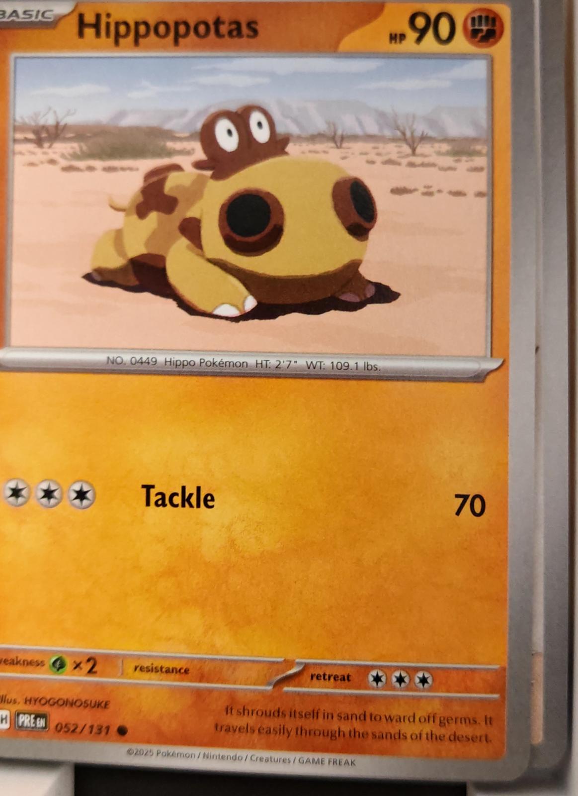 Hippopotas - 052/131 - - PRISMATIC EVOLUTIONS - Pokemon - Common | AA27-24