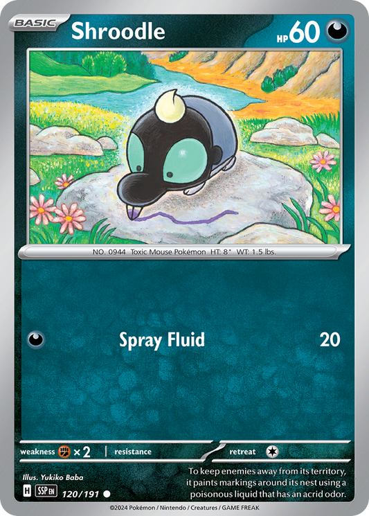 Shroodle - 120/191 - Reverse Holo - SURGING SPARKS - Pokemon - Common | AA49-47