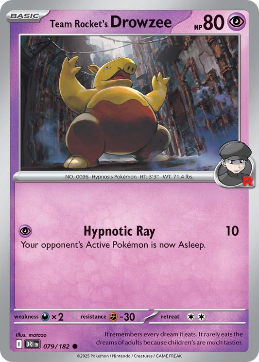 Team Rocket's Drowzee - 079/182 - - DESTINED RIVALS - Pokemon - Common | AA07-72