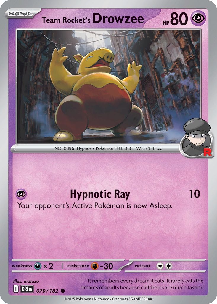 Team Rocket's Drowzee - 079/182 - - DESTINED RIVALS - Pokemon - Common | AA09-71