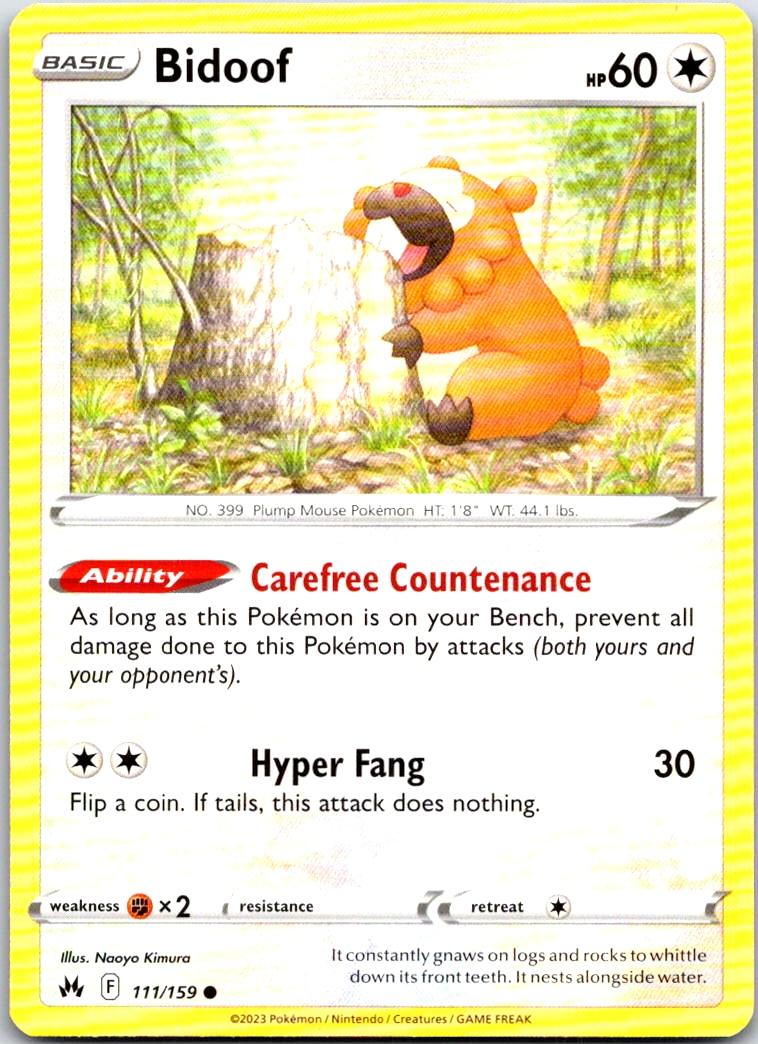 Bidoof - 111/159 - - CROWN ZENITH - Pokemon - Common | AA105-31