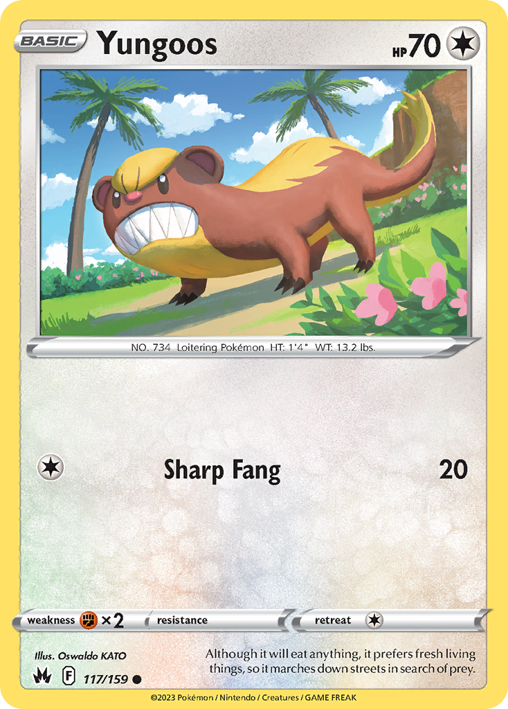 Yungoos - 117/159 - - CROWN ZENITH - Pokemon - Common | AA105-45
