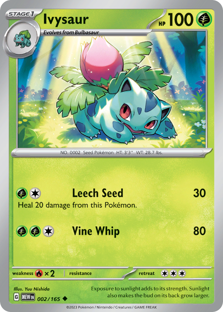 Ivysaur - 002/165 - Reverse Holo - 151 - Pokemon - Uncommon | AA61-24