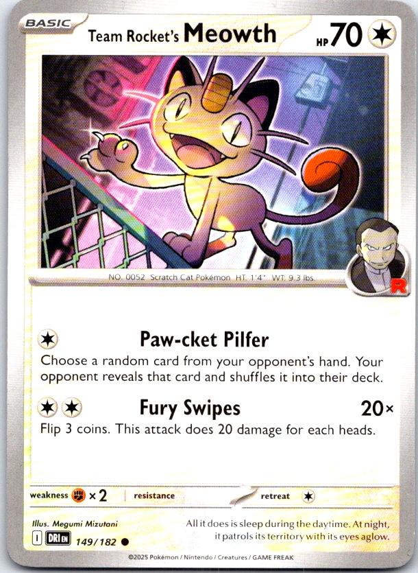 Team Rocket's Meowth - 149/182 - - DESTINED RIVALS - Pokemon - Common | AC07-3