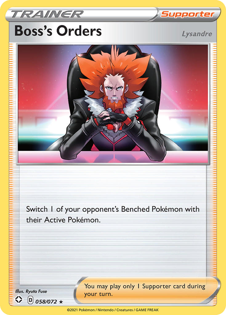 Boss's Orders - 058/072 - - SHINING FATES - Pokemon - Rare | AA40-80