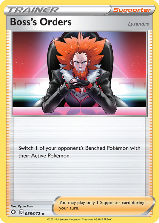 Boss's Orders - 058/072 - - SHINING FATES - Pokemon - Rare | AA40-80