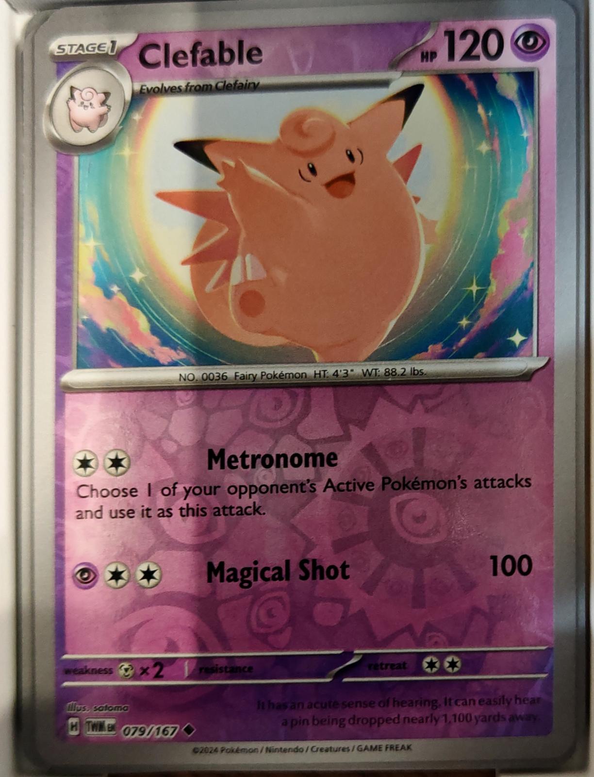 Clefable - 079/167 - Reverse Holo - TWILIGHT MASQUERADE - Pokemon - | AA75-9