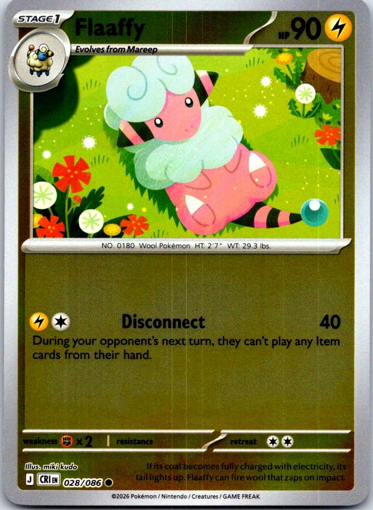 Flaaffy - 028/086 - Reverse Holo - CHAOS RISING - Pokemon - Common | AA128-16