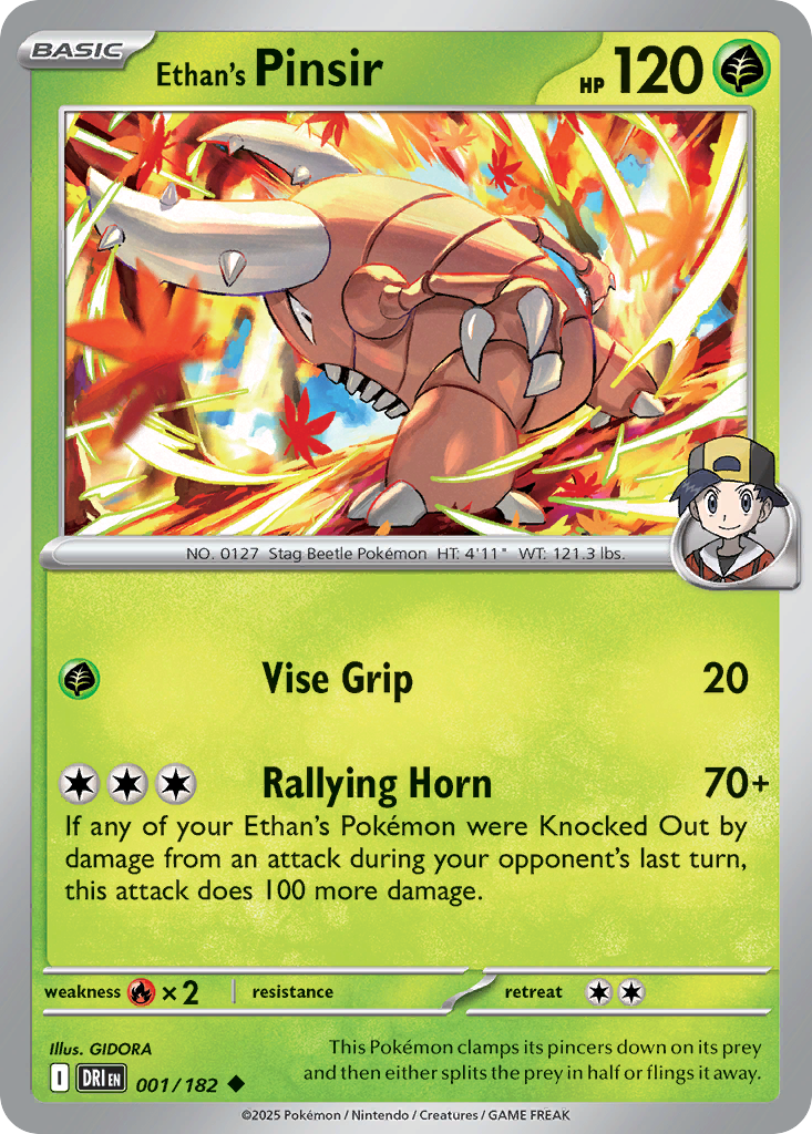 Ethan's Pinsir - 001/182 - - DESTINED RIVALS - Pokemon - Uncommon | AA23-82