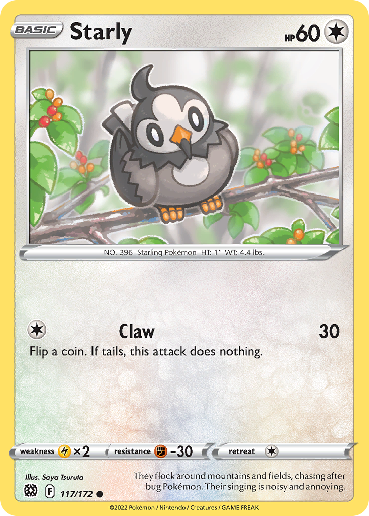 Starly - 117/172 - - BRILLIANT STARS - Pokemon - Common | AA73-22