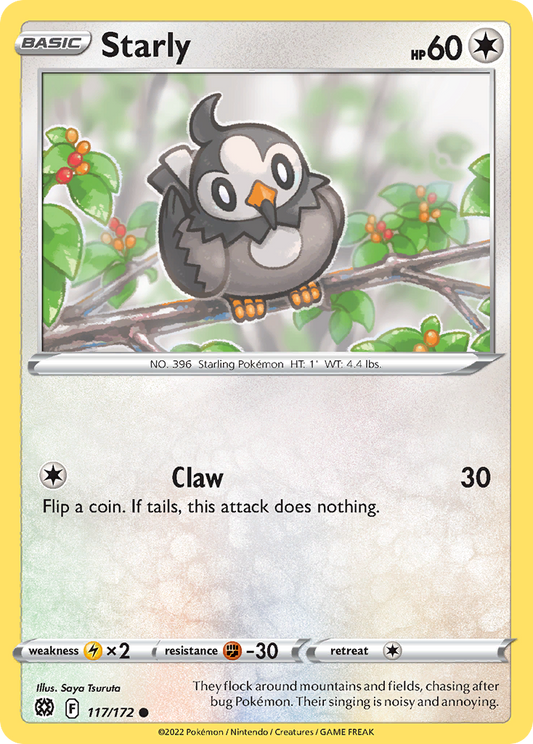 Starly - 117/172 - - BRILLIANT STARS - Pokemon - Common | AA73-22