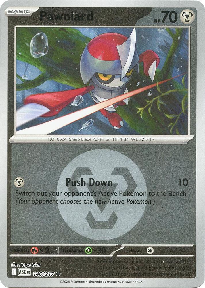Pawniard (Energy Symbol Pattern) - 146/217 - Reverse Holo - ASCENDED HEROES - Pokemon - | AA31-34
