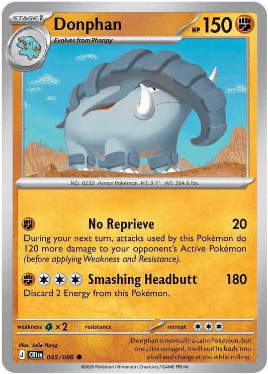 Donphan - 045/086 - - CHAOS RISING - Pokemon - Common | AA65-50
