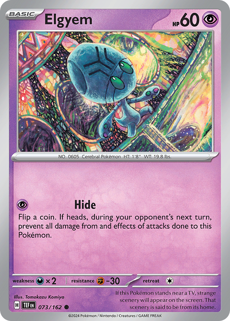 Elgyem - 073/162 - Reverse Holo - TEMPORAL FORCES - Pokemon - Common | AA20-42