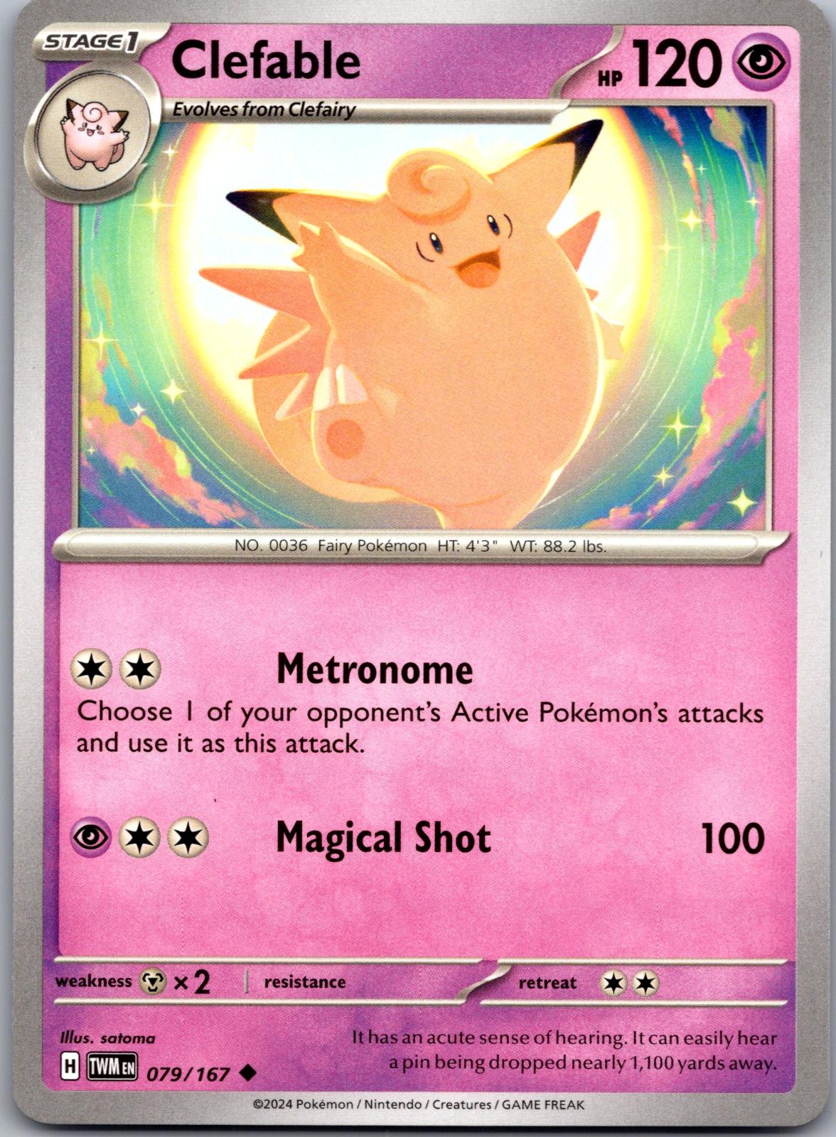 Clefable - 079/167 - - TWILIGHT MASQUERADE - Pokemon - Uncommon | AA84-31