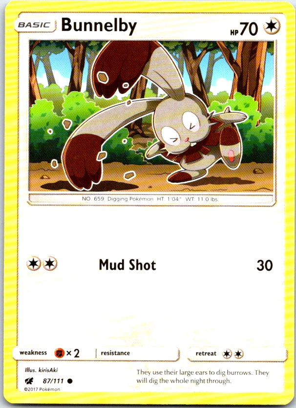 Bunnelby - 87/111 - - CRIMSON INVASION - Pokemon - Common | AC10-3