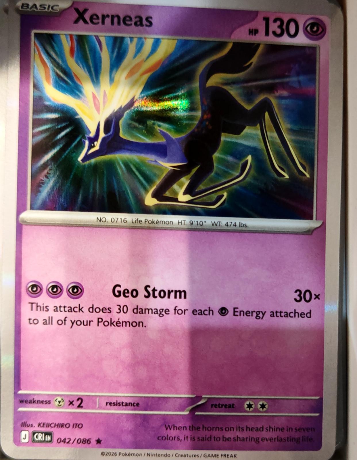 Xerneas - 042/086 - Holo - CHAOS RISING - Pokemon - Rare | AA72-44
