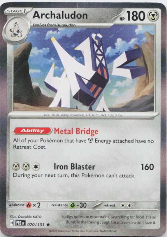 Archaludon - 070/131 - Holo - PRISMATIC EVOLUTIONS - Pokemon - Rare | AA13-26