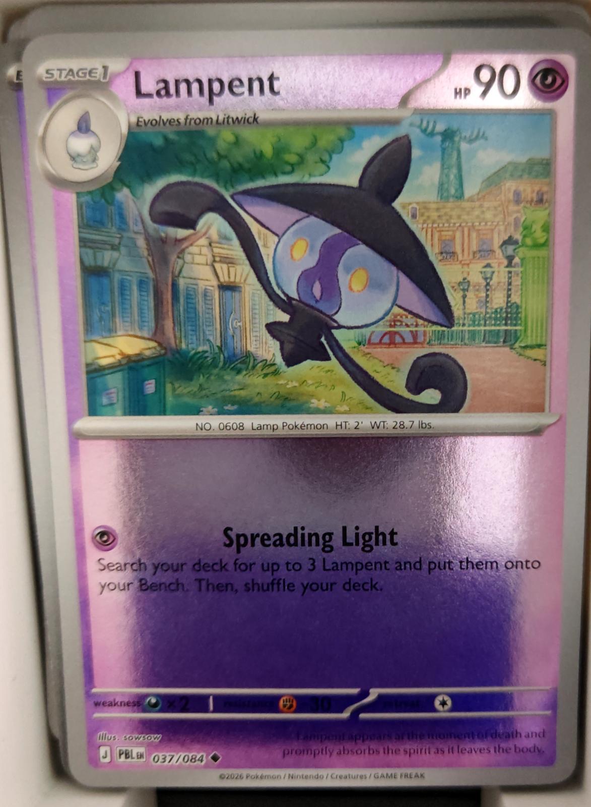 Lampent - 037/084 - Reverse Holo - PITCH BLACK - Pokemon - Uncommon | AA25-42