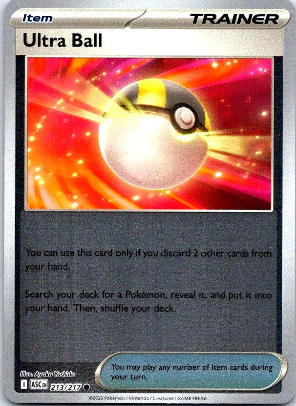 Ultra Ball - 213/217 - Reverse Holo - ASCENDED HEROES - Pokemon - | AC21-18