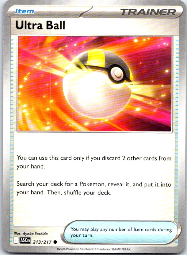Ultra Ball - 213/217 - - ASCENDED HEROES - Pokemon - Common | AC24-2