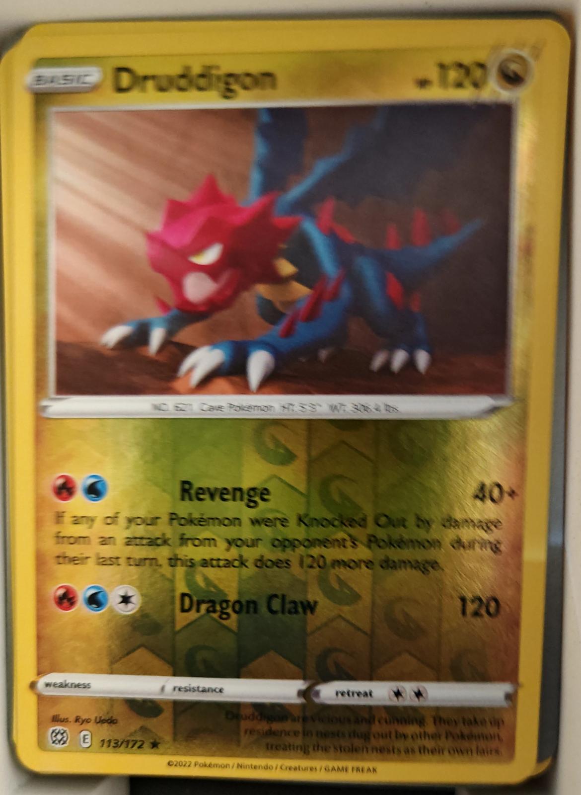 Druddigon - 113/172 - Reverse Holo - BRILLIANT STARS - Pokemon - Rare | AA22-56
