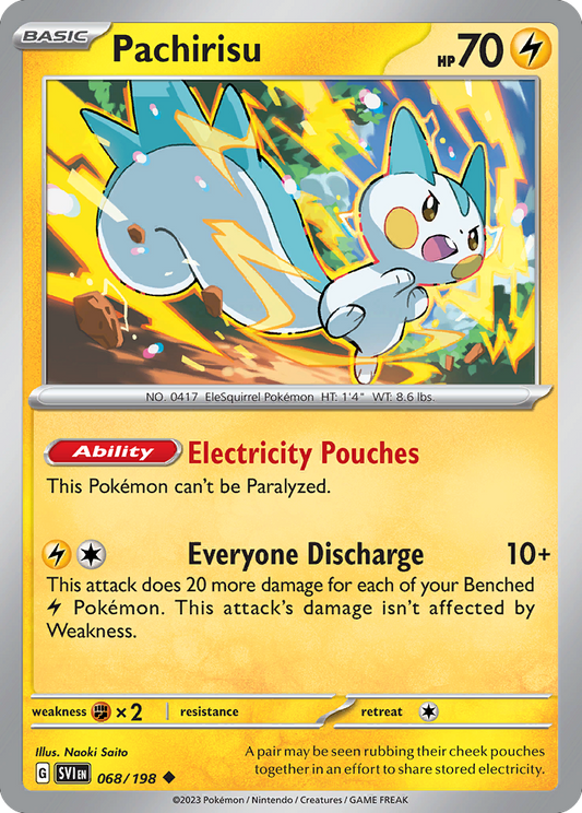 Pachirisu - 068/198 - Reverse Holo - SCARLET & VIOLET - Pokemon - | AA49-82