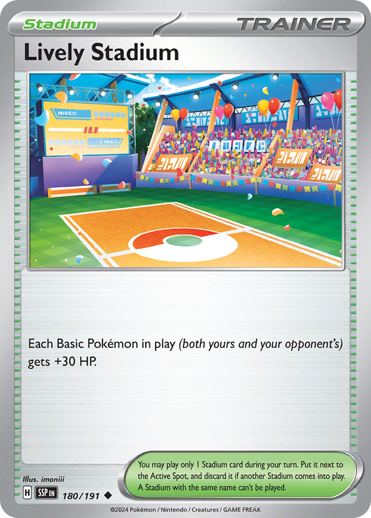 Lively Stadium - 180/191 - - SURGING SPARKS - Pokemon - Uncommon | AA41-58
