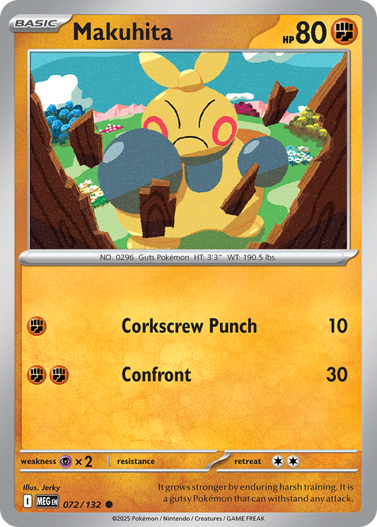 Makuhita - 072/132 - - MEGA EVOLUTION - Pokemon - Common | AA39-41