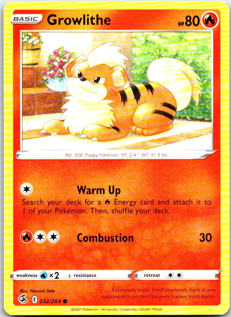 Growlithe - 032/264 - - FUSION STRIKE - Pokemon - Common | AB40-21