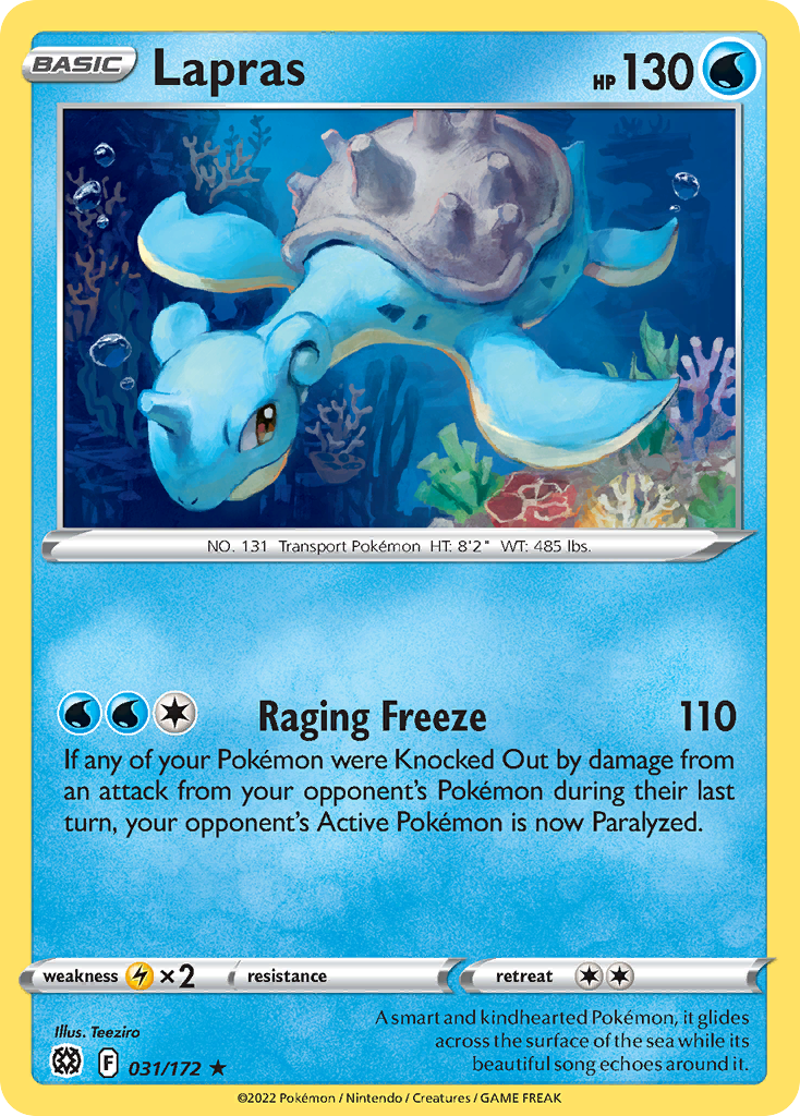 Lapras - 031/172 - - BRILLIANT STARS - Pokemon - Rare | AA21-53