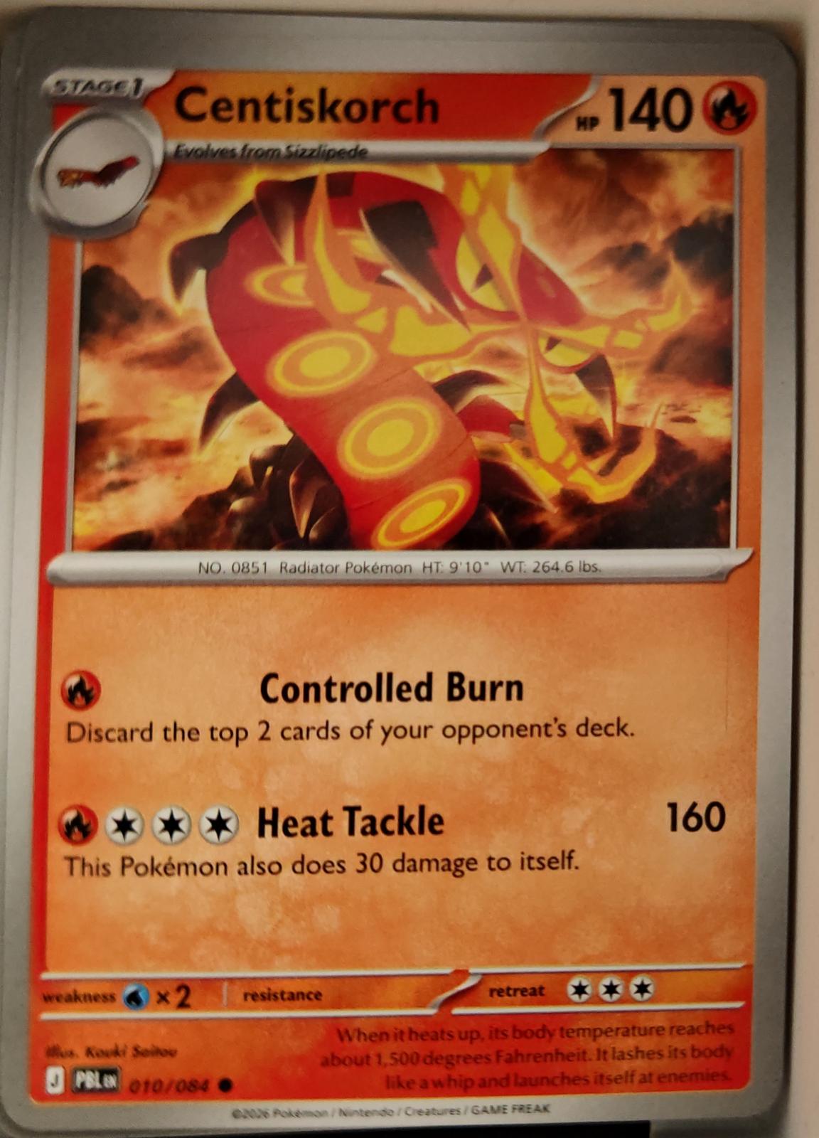 Centiskorch - 010/084 - - PITCH BLACK - Pokemon - Common | AA16-24