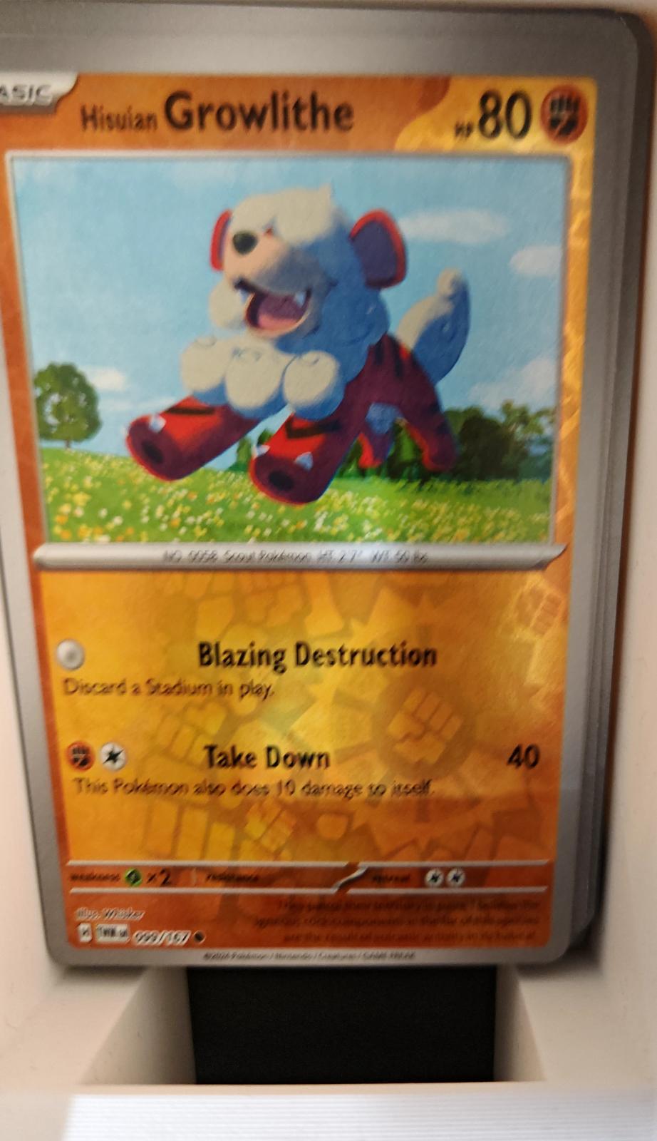 Hisuian Growlithe - 099/167 - Reverse Holo - TWILIGHT MASQUERADE - Pokemon - | AA18-75