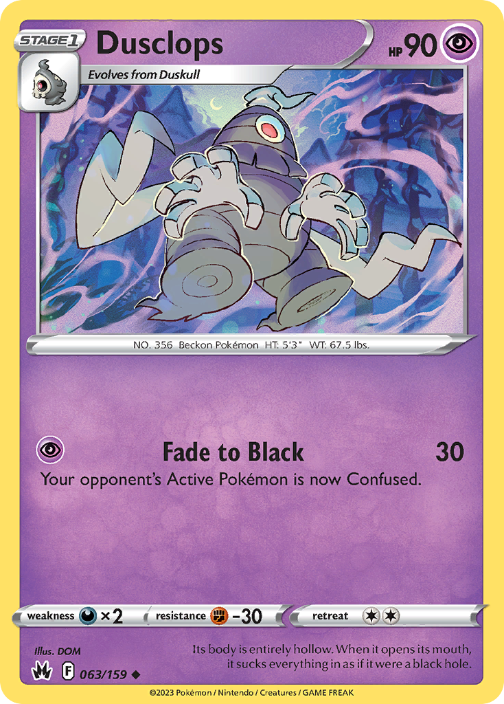 Dusclops - 063/159 - - CROWN ZENITH - Pokemon - Uncommon | AA102-18