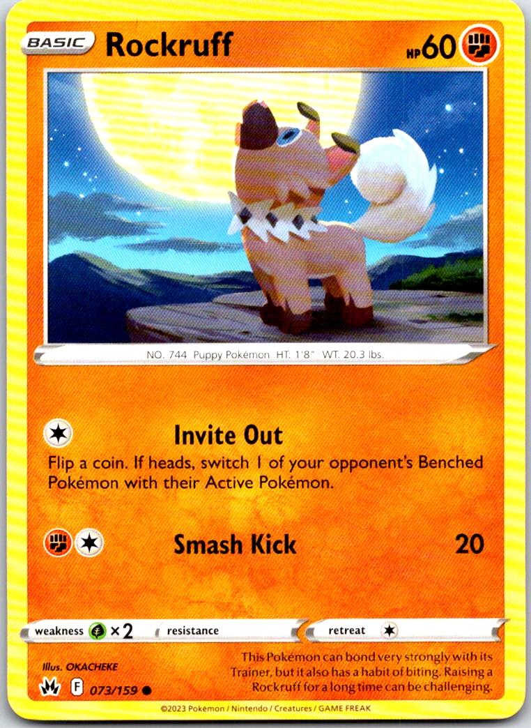 Rockruff - 073/159 - - CROWN ZENITH - Pokemon - Common | AA104-45