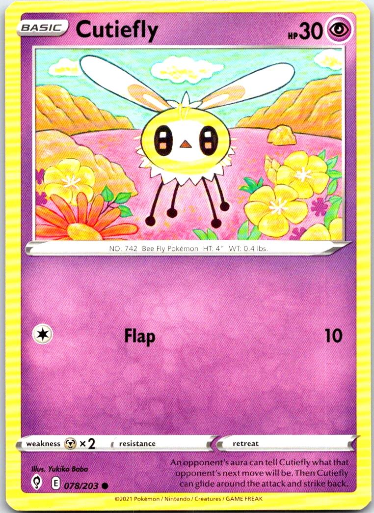 Cutiefly - 078/203 - - EVOLVING SKIES - Pokemon - Common | AB37-16