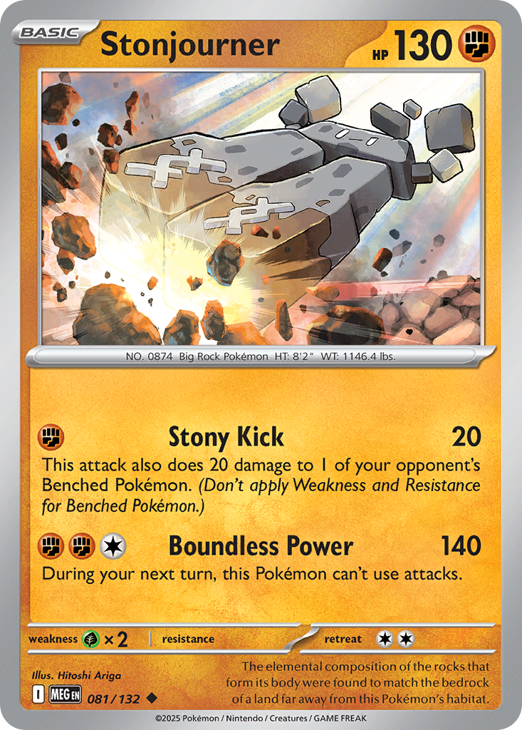 Stonjourner - 081/132 - Reverse Holo - MEGA EVOLUTION - Pokemon - | AA04-99