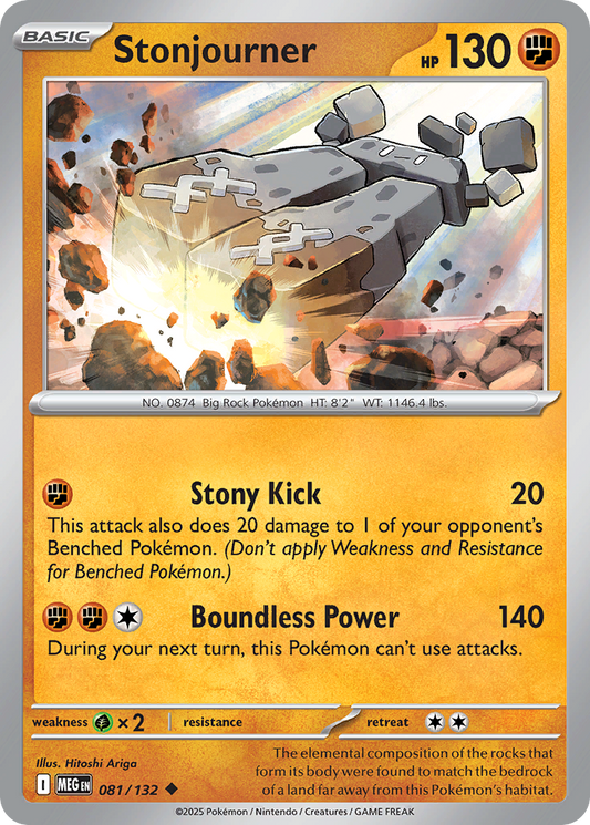 Stonjourner - 081/132 - Reverse Holo - MEGA EVOLUTION - Pokemon - | AA04-99
