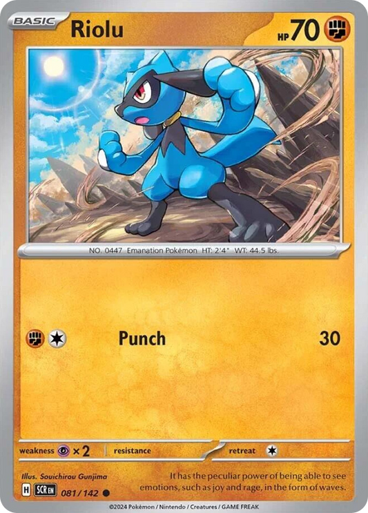 Riolu - 81/142 - - STELLAR CROWN - Pokemon - Common | AA05-58