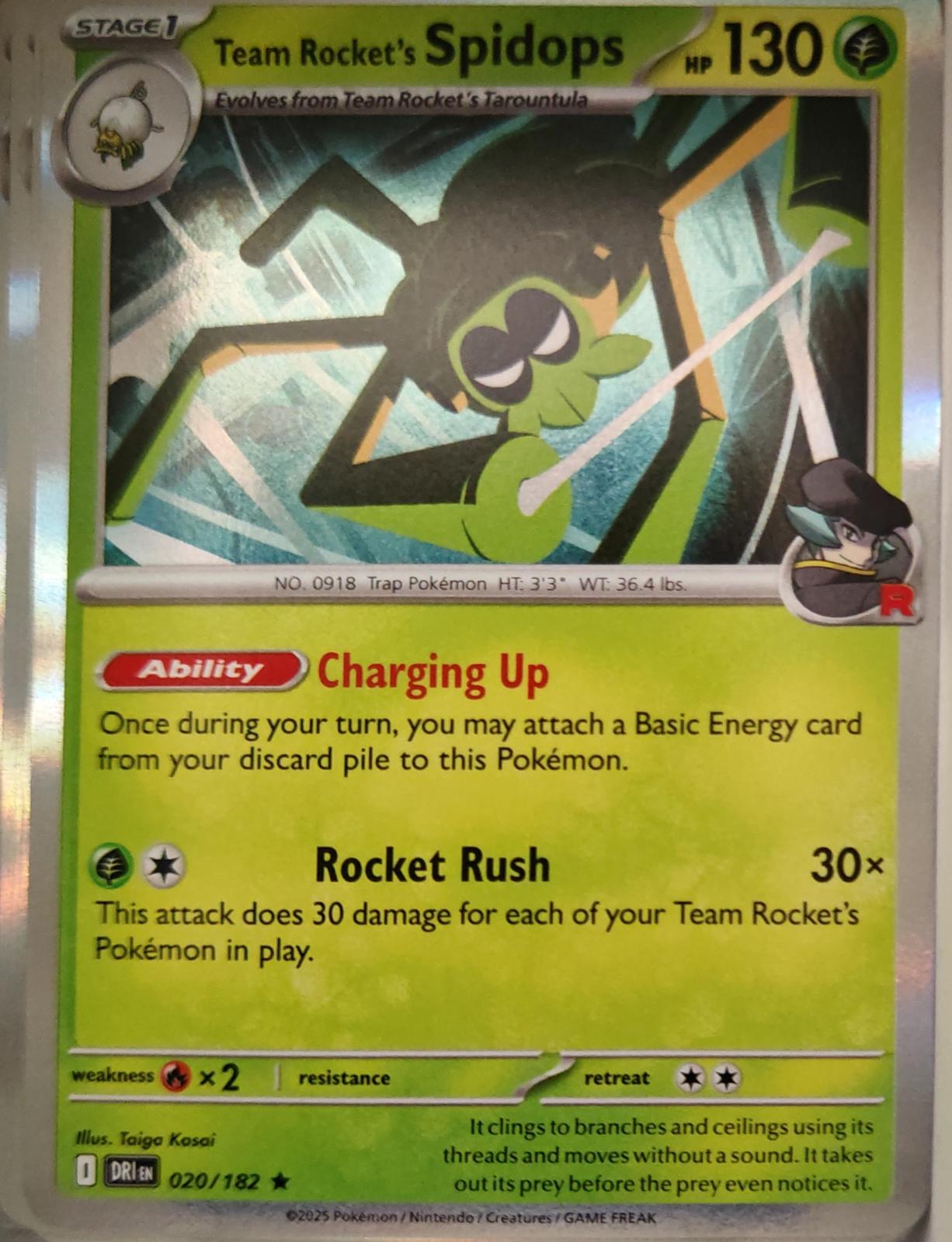 Team Rocket's Spidops - 020/182 - Holo - DESTINED RIVALS - Pokemon - | AA13-24