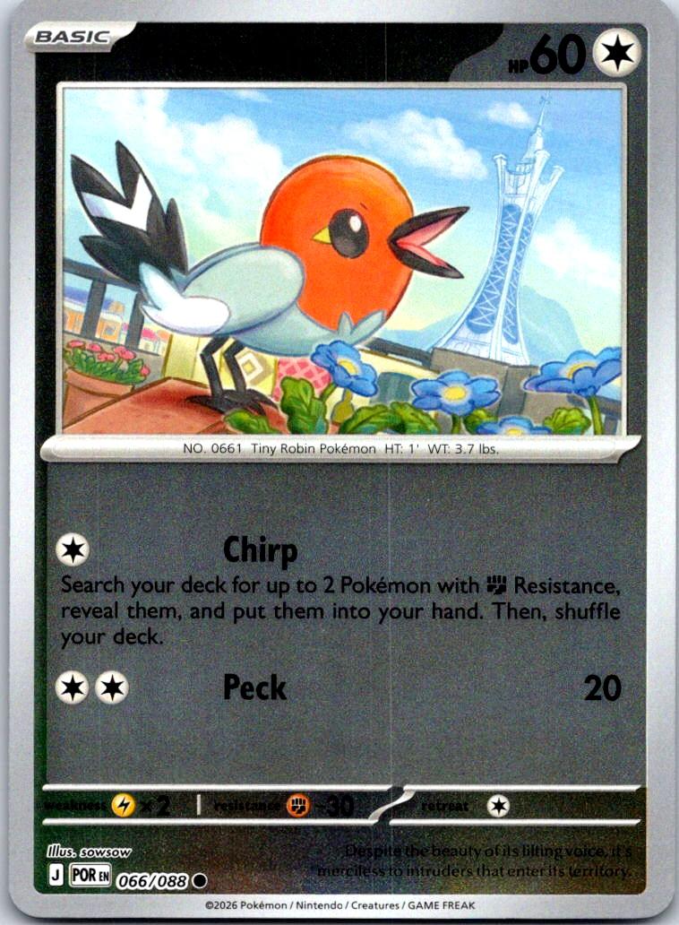 Fletchling - 066/088 - Reverse Holo - PERFECT ORDER - Pokemon - Common | AB04-26