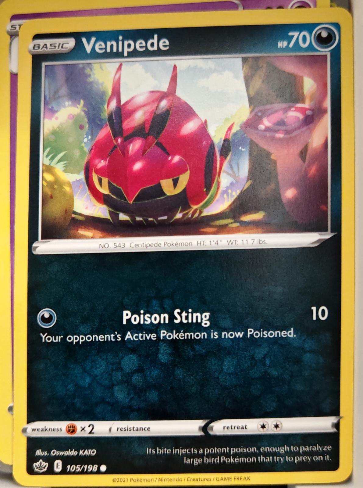 Venipede - 105/198 - - CHILLING REIGN - Pokemon - Common | AA03-23