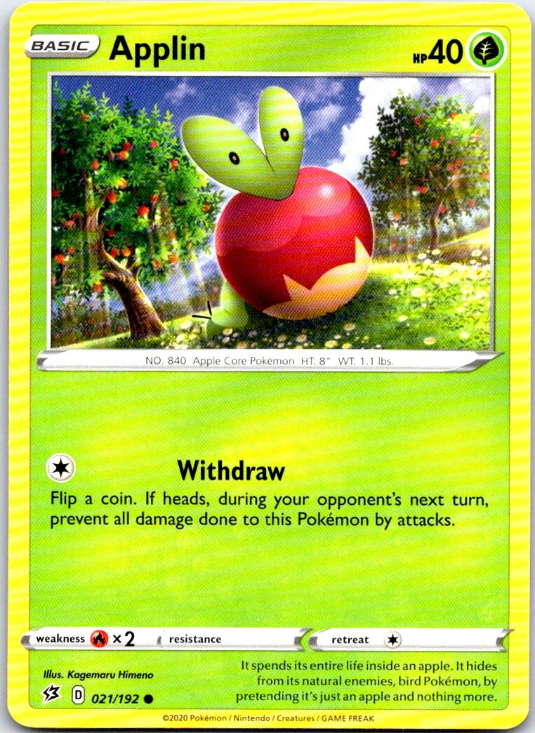 Applin - 021/192 - - REBEL CLASH - Pokemon - Common | AB79-22