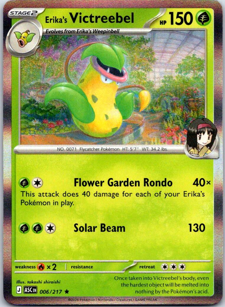 Erika's Victreebel - 006/217 - Holo - ASCENDED HEROES - Pokemon - Rare | AB06-24