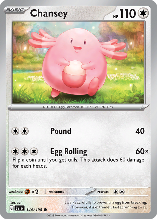 Chansey - 144/198 - - SCARLET & VIOLET - Pokemon - Common | AA48-108