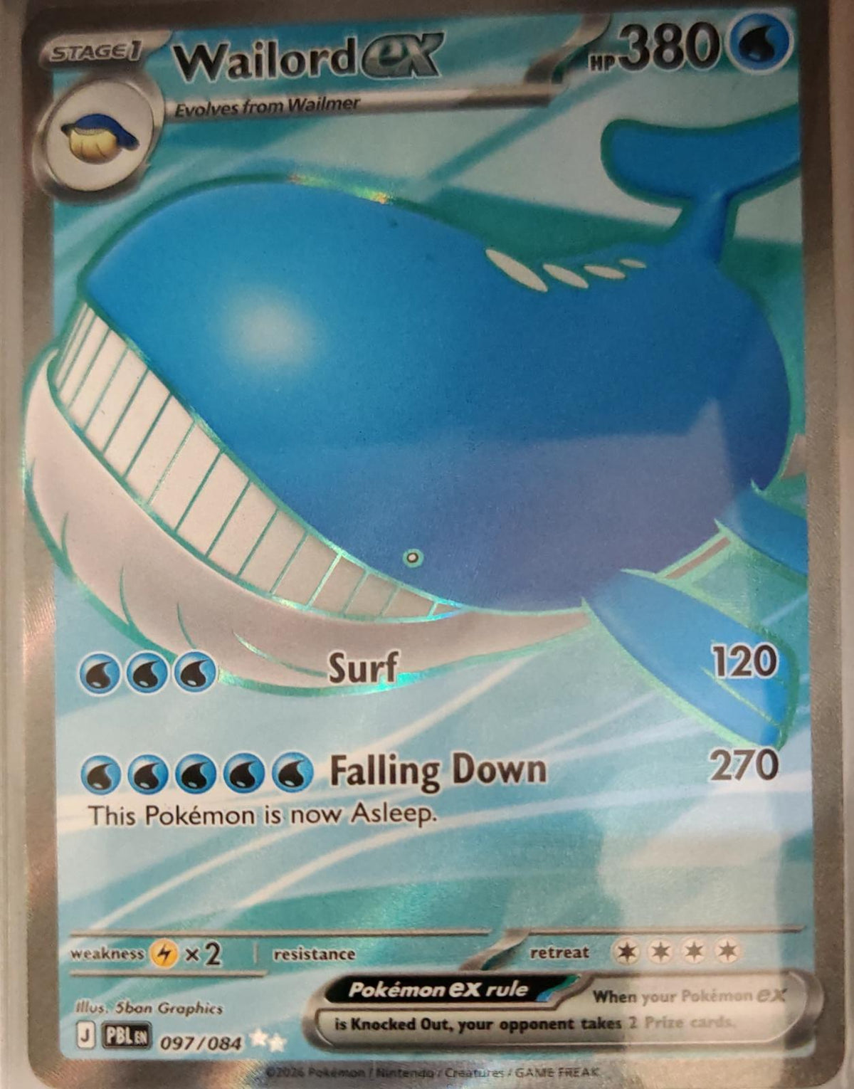 Wailord ex - 097/084 - Holo - PITCH BLACK - Pokemon - Ultra Rare | AA37-20